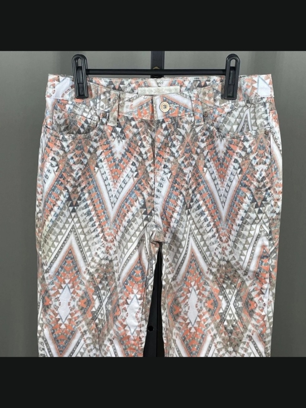 NEW Boston Proper Jeans Womens 4 brown orange aztec western preppy cowgirl - Picture 2 of 11